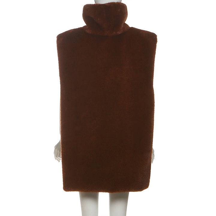 High neck sleeveless fluffy top  | Festival Outfits Women
