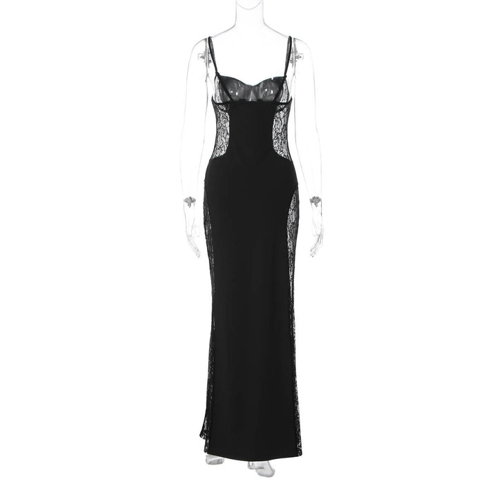 Lace hollow out cami cut out maxi dress  | Festival Outfits Women-final-sale