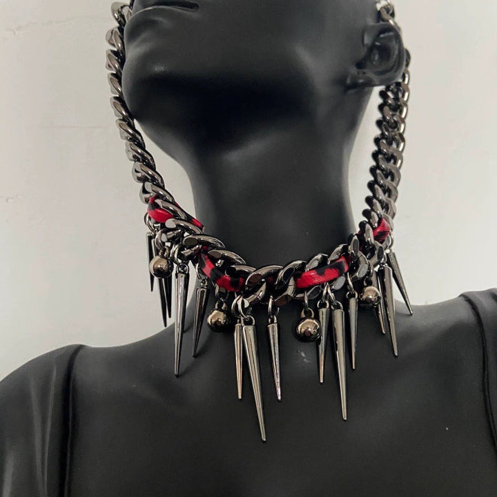 Rivet pendant leopard print necklace  | Festival Outfits Women