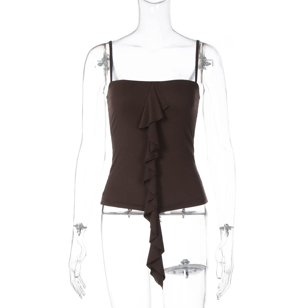 Square neck ruffle cami top  | Festival Outfits Women