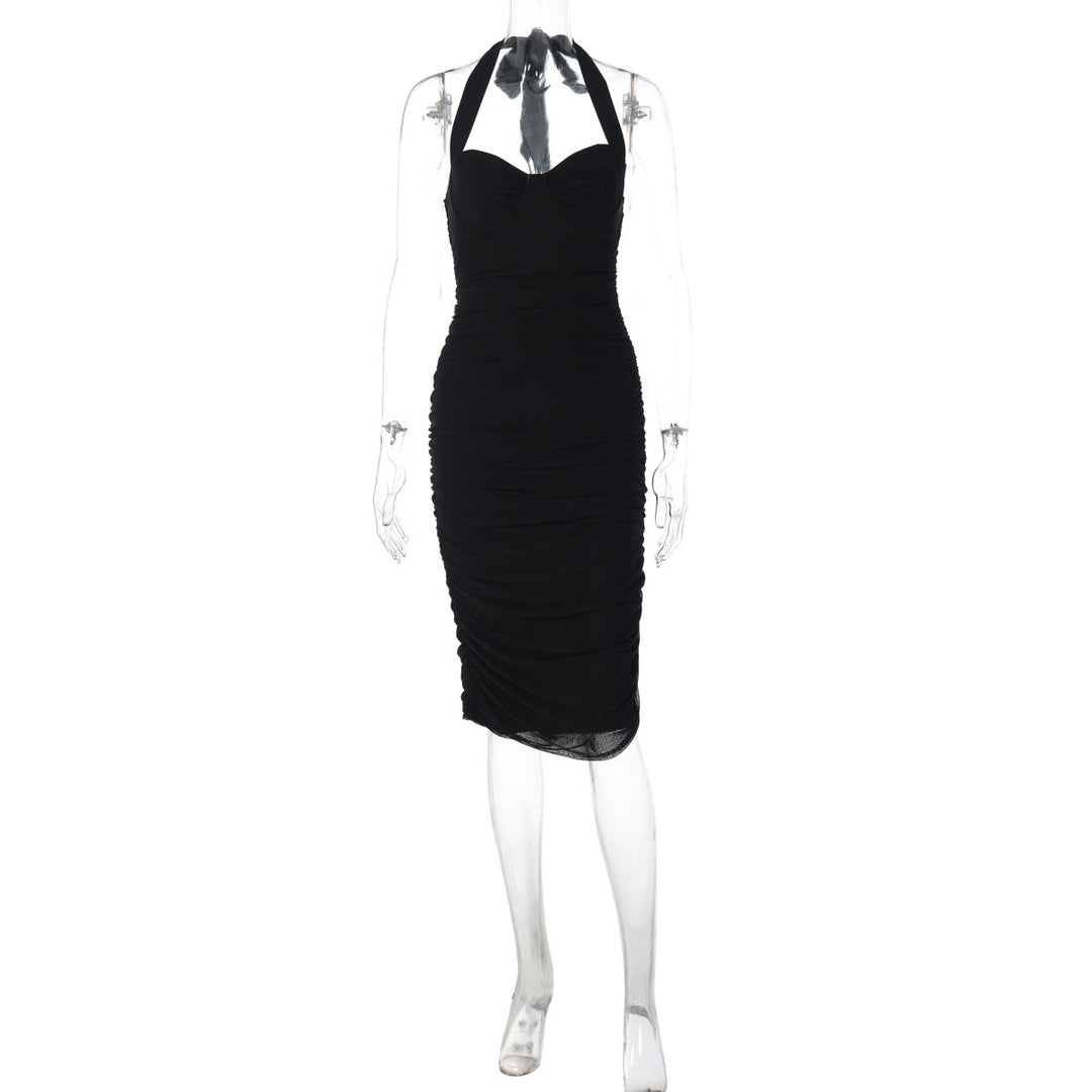 Ruched self tie ruched backless midi dress  | Festival Outfits Women