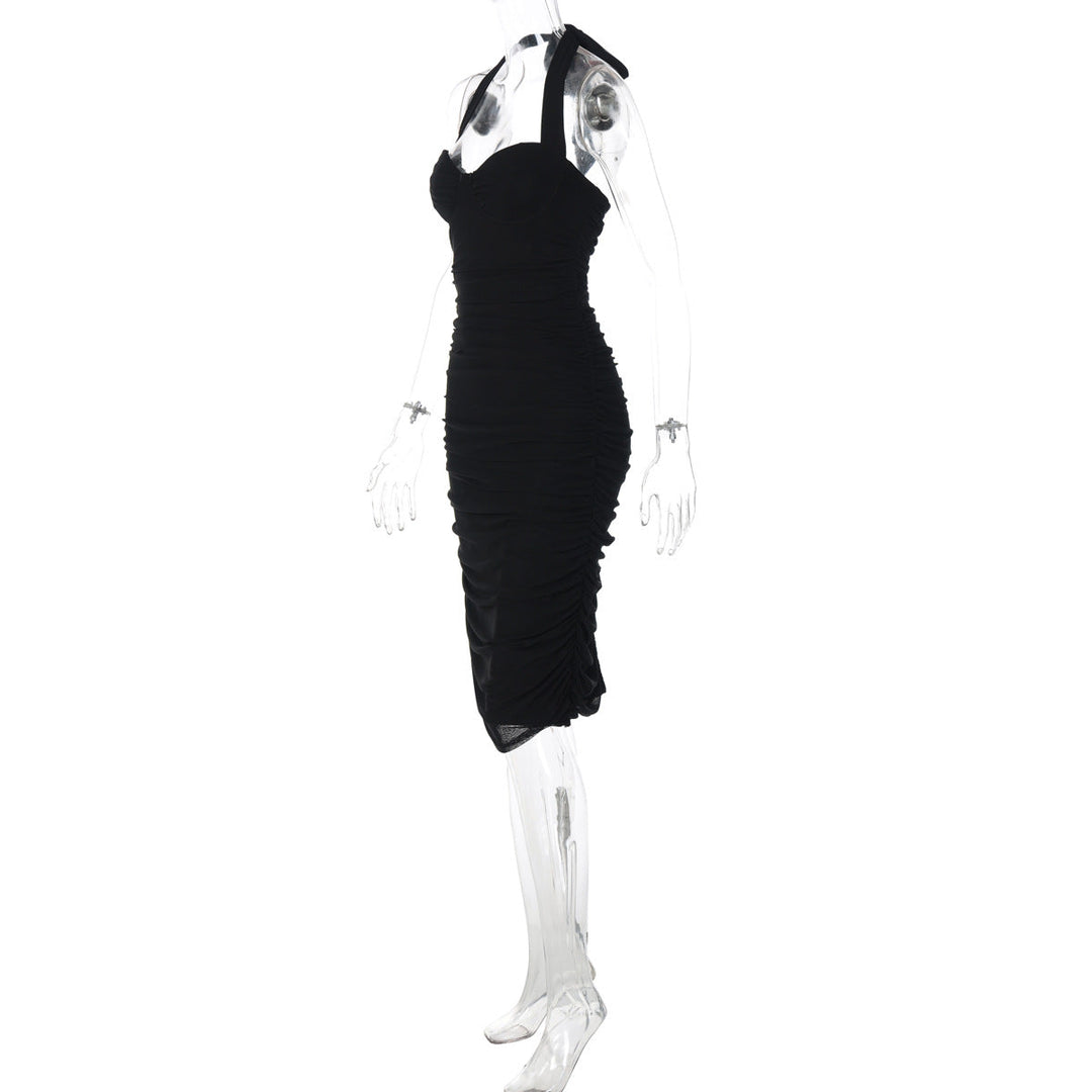Ruched self tie ruched backless midi dress  | Festival Outfits Women