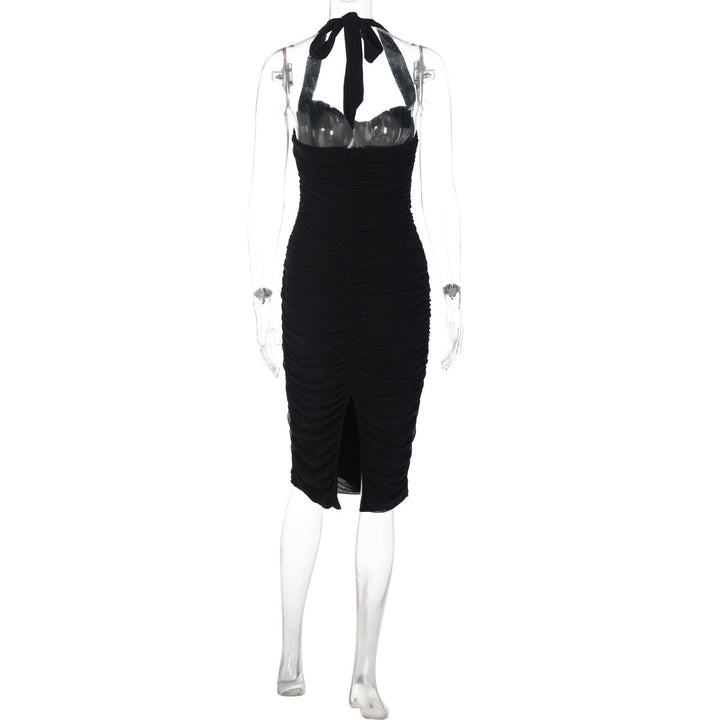 Ruched self tie ruched backless midi dress  | Festival Outfits Women