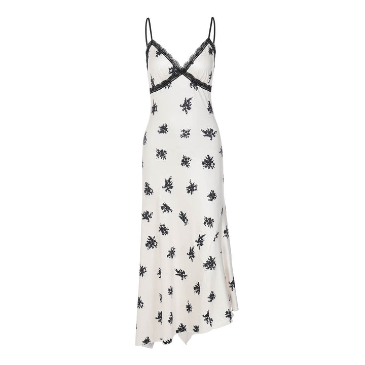 V neck lace hem print cami maxi dress  | Festival Outfits Women