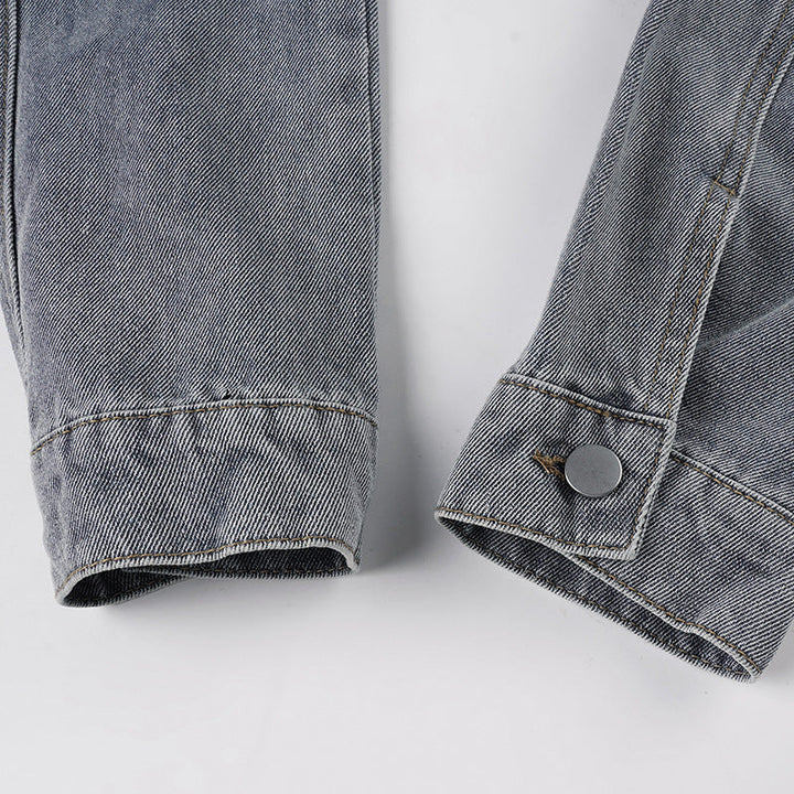 Crewneck zip-up long sleeve denim top  | Festival Outfits Women