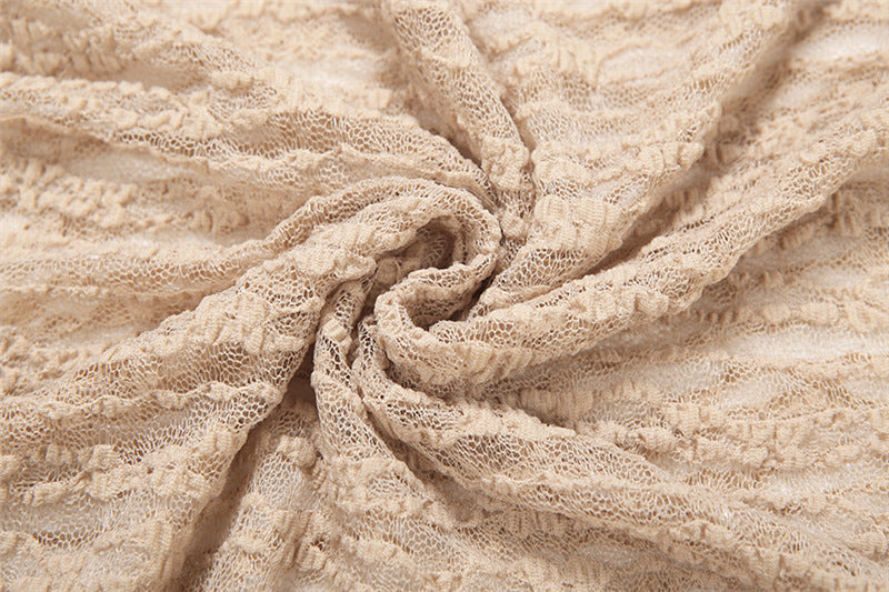 Long sleeve v neck lace solid maxi dress  | Festival Outfits Women