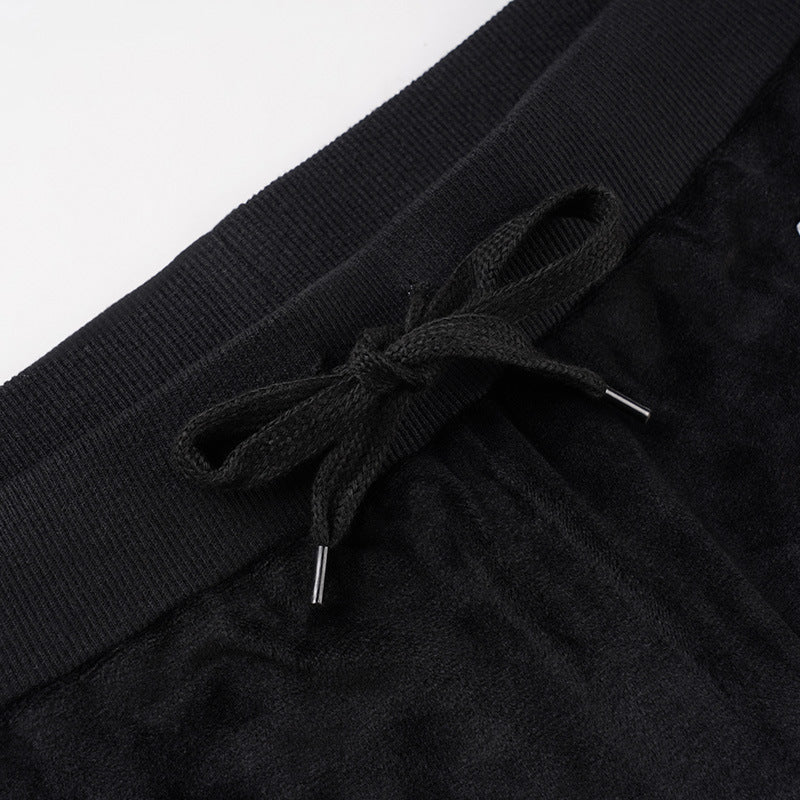 Drawstring velvet glitter star pattern wide leg pant  | Festival Outfits Women