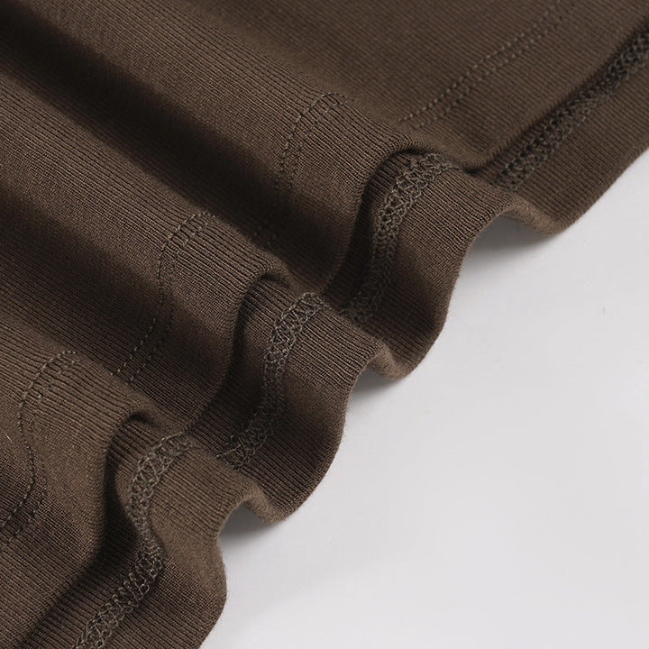 Crewneck long sleeve PU leather solid mini dress  | Festival Outfits Women