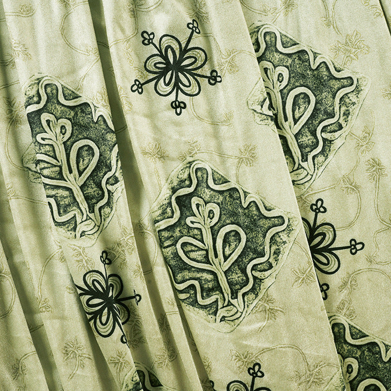 Ruched velvet print contrast midi skirt  | Festival Outfits Women