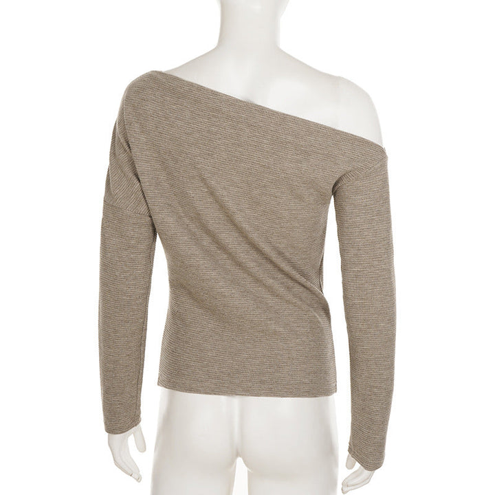 Long sleeve waffle irregular solid top  | Festival Outfits Women