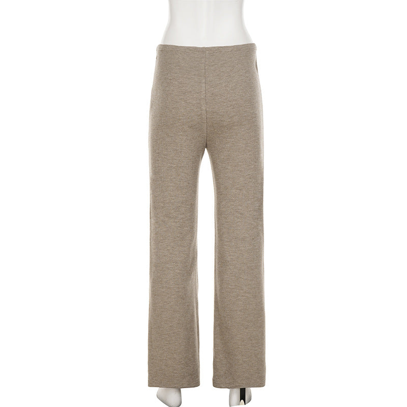 Waffle solid straight leg pant  | Festival Outfits Women