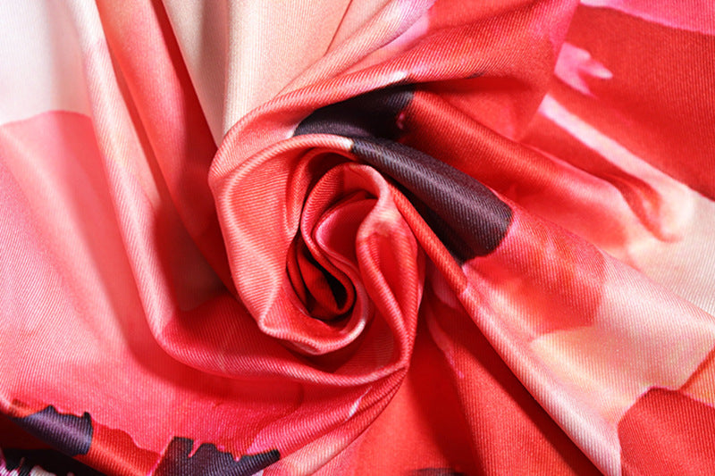 Short sleeve v neck flower print button maxi dress  | Festival Outfits Women