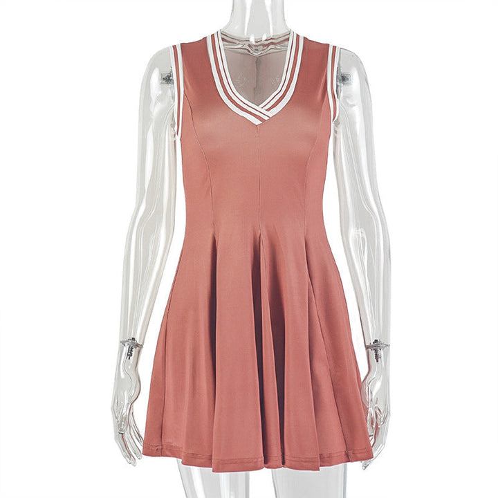 V neck sleeveless contrast mini dress  | Festival Outfits Women