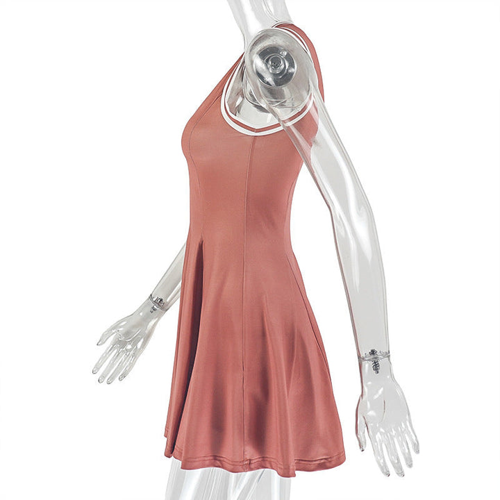 V neck sleeveless contrast mini dress  | Festival Outfits Women