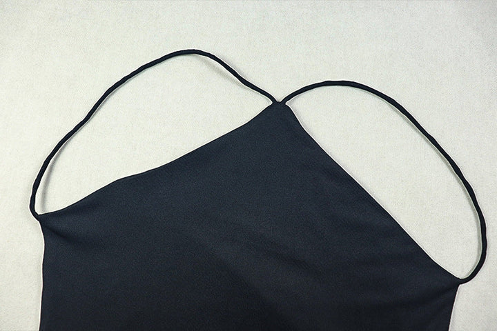 Slit backless solid cami maxi dress  | Festival Outfits Women