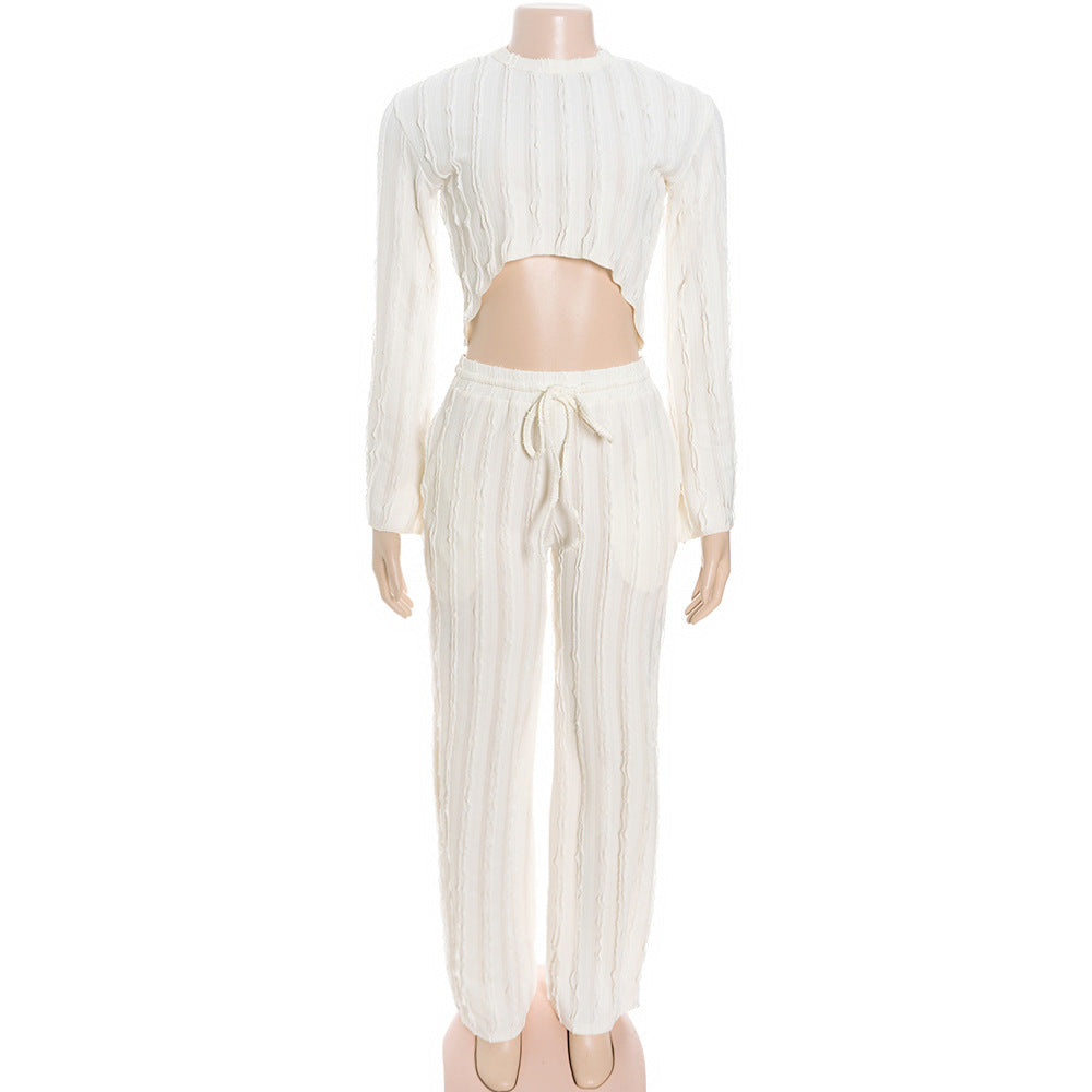 Long sleeve crewneck crop pant set  | Festival Outfits Women