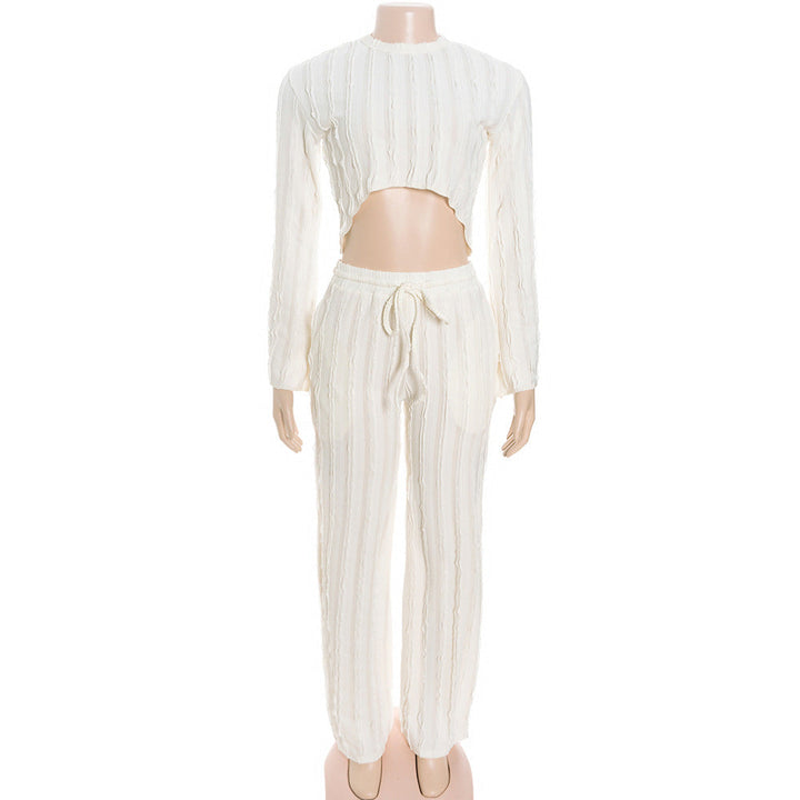 Long sleeve crewneck crop pant set  | Festival Outfits Women