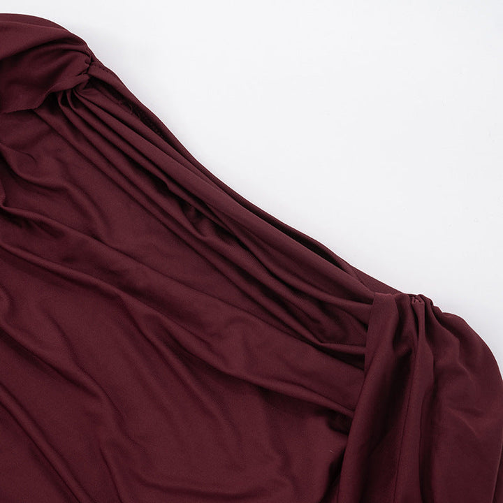 Cowl neck ruched solid bodysuit  | Festival Outfits Women