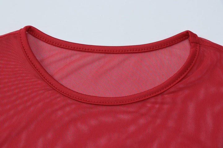 Long sleeve crewneck mesh ruched mini dress  | Festival Outfits Women