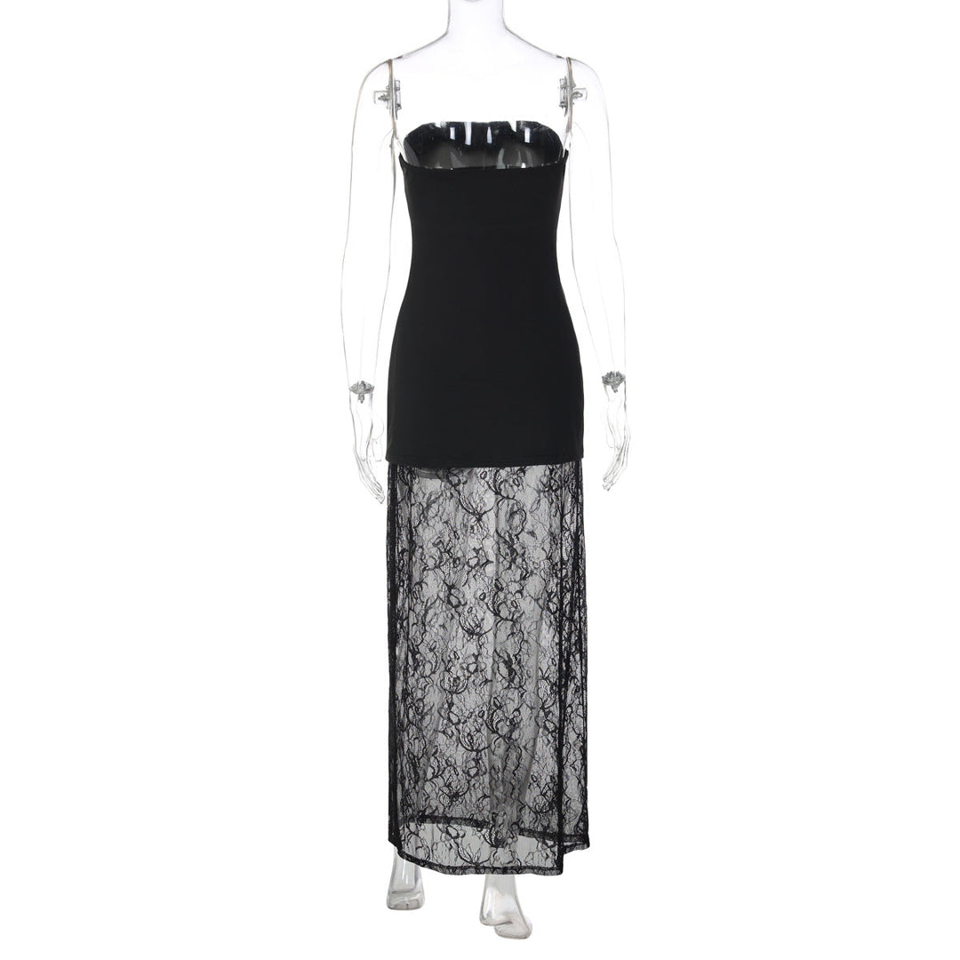 Lace backless tube maxi skirt set  | Festival Outfits Women