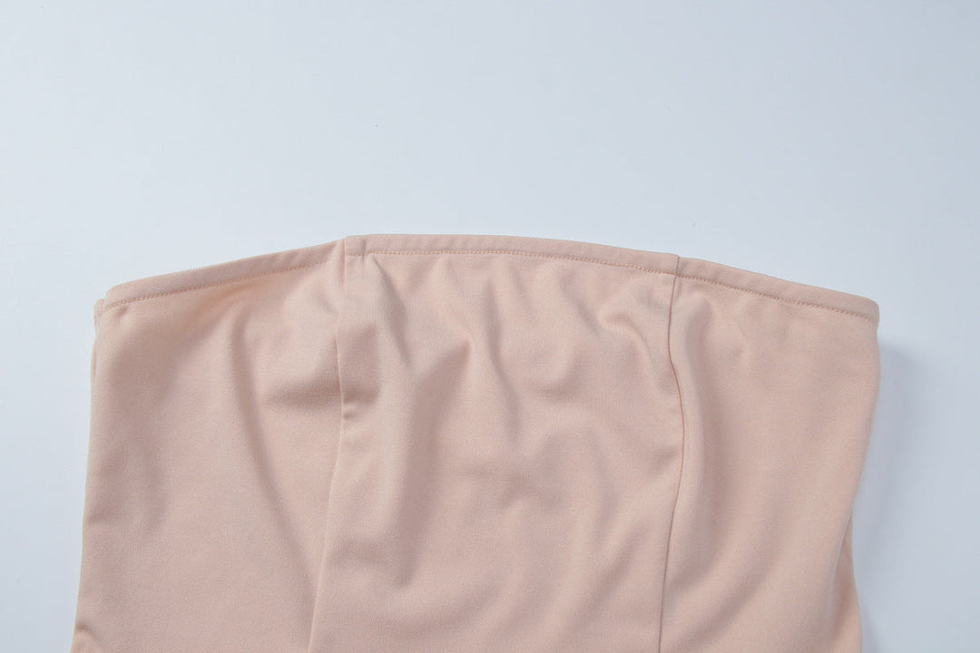 Satin ruched backless tube dress  | Festival Outfits Women
