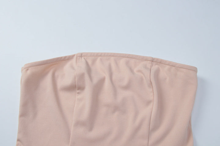 Satin ruched backless tube dress  | Festival Outfits Women