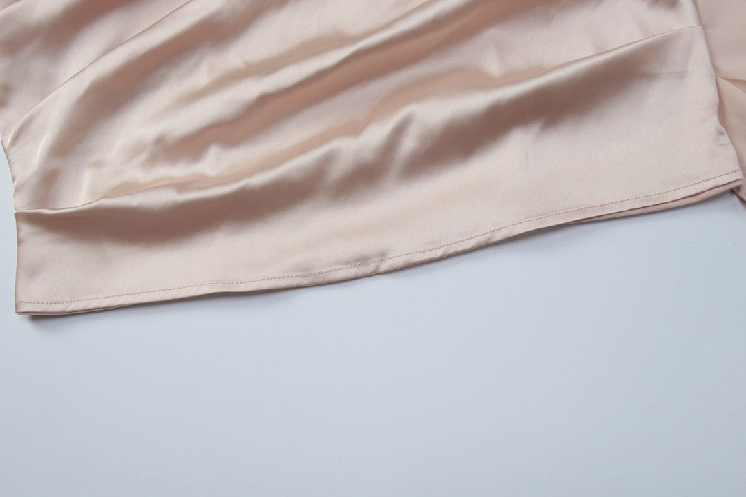 Satin ruched backless tube dress  | Festival Outfits Women