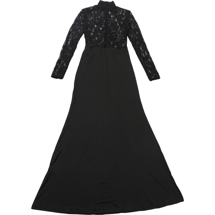 High neck long sleeve zip-up ruched maxi dress  | Festival Outfits Women