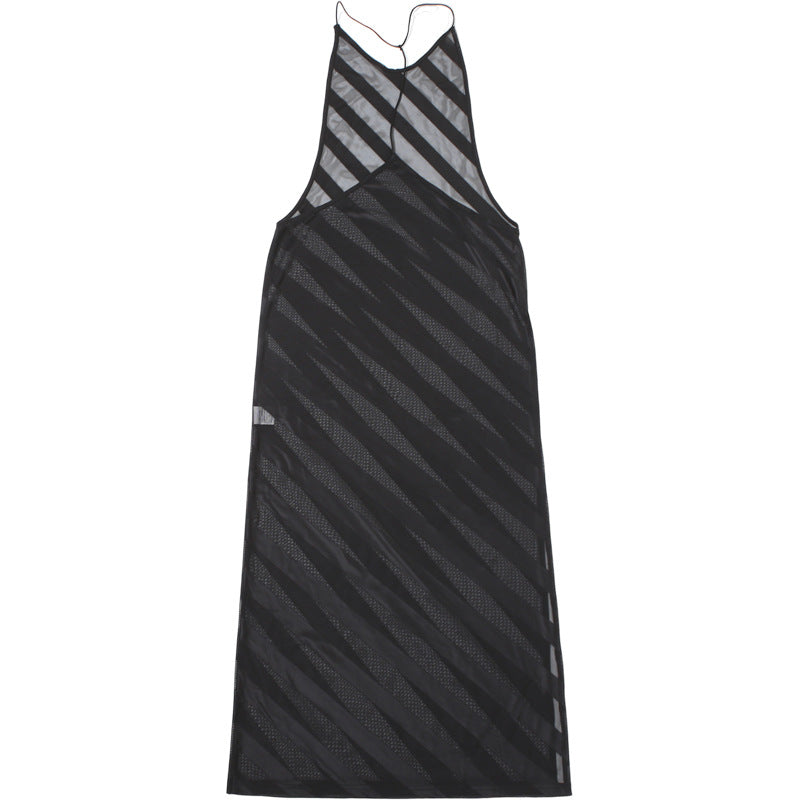 V neck mesh high slit see through backless maxi dress  | Festival Outfits Women-final-sale