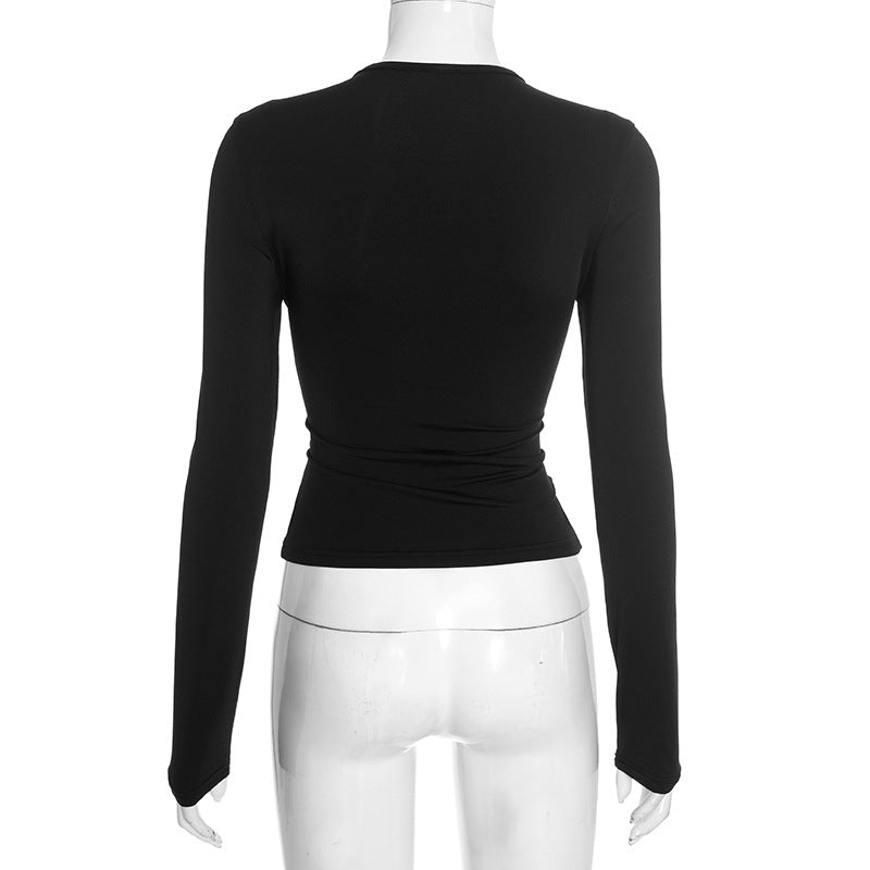 Beaded letter crewneck long sleeve top  | Festival Outfits Women