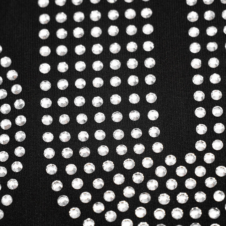 Beaded letter crewneck long sleeve top  | Festival Outfits Women