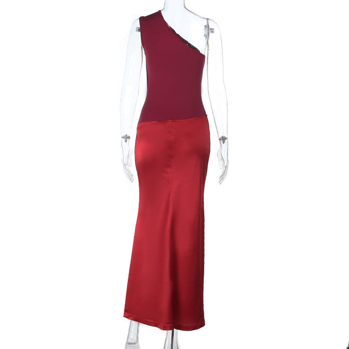 One shoulder ruched irregular maxi dress  | Festival Outfits Women