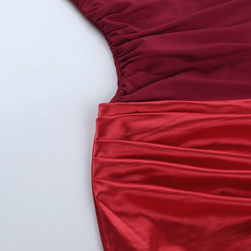 One shoulder ruched irregular maxi dress  | Festival Outfits Women