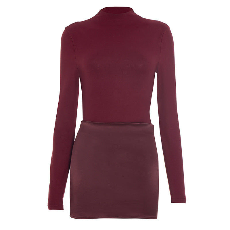 Long sleeve crewneck zip-up button mini dress  | Festival Outfits Women-final-sale