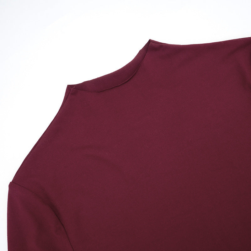 Long sleeve crewneck zip-up button mini dress  | Festival Outfits Women-final-sale