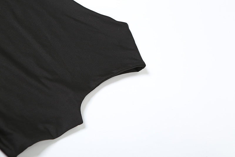 One shoulder hollow out knotted solid cut out mini dress  | Festival Outfits Women