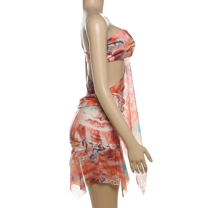 One shoulder irregular hollow out cut out mini dress  | Festival Outfits Women