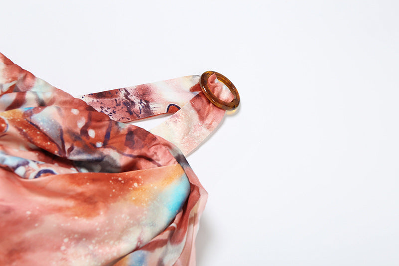 One shoulder irregular hollow out cut out mini dress  | Festival Outfits Women