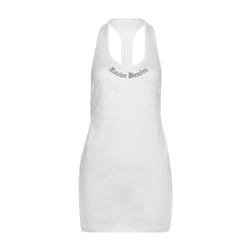 U neck hollow out letter pattern cut out mini dress  | Festival Outfits Women