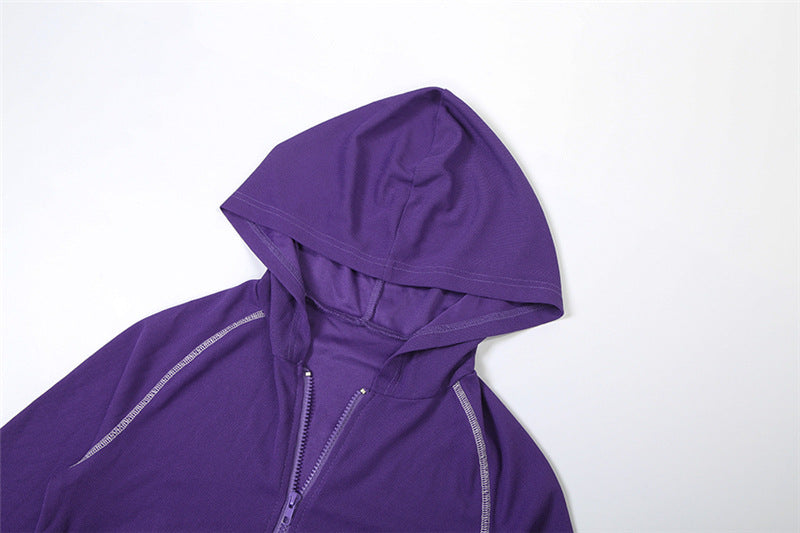 Hoodie long sleeve zip-up drawstring pant set  | Festival Outfits Women