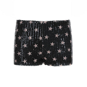 Glitter star print low rise short pant  | Festival Outfits Women