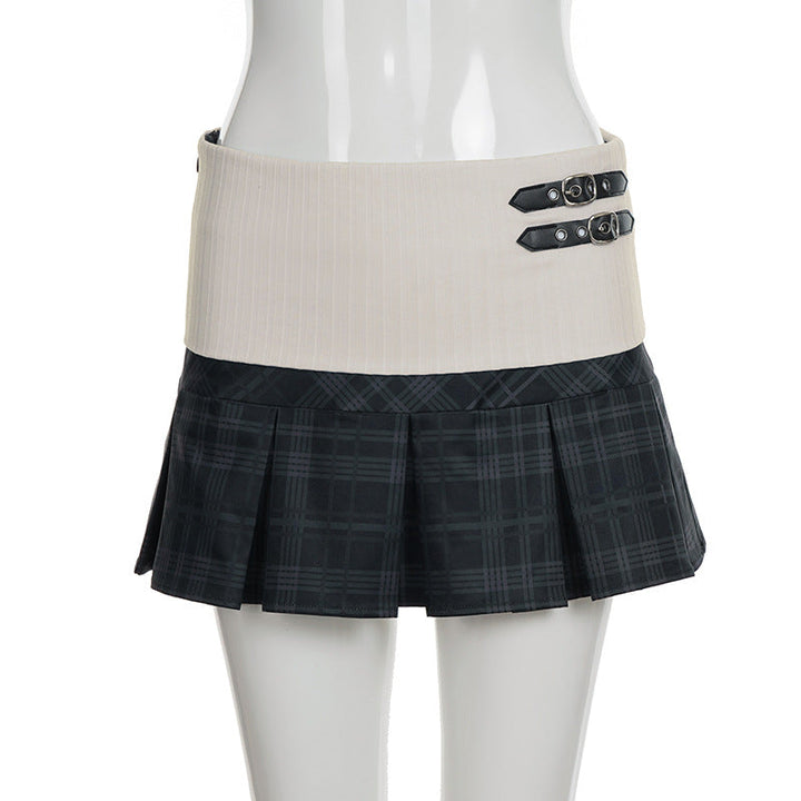 Pleated plaid zip-up mini skirt  | Festival Outfits Women