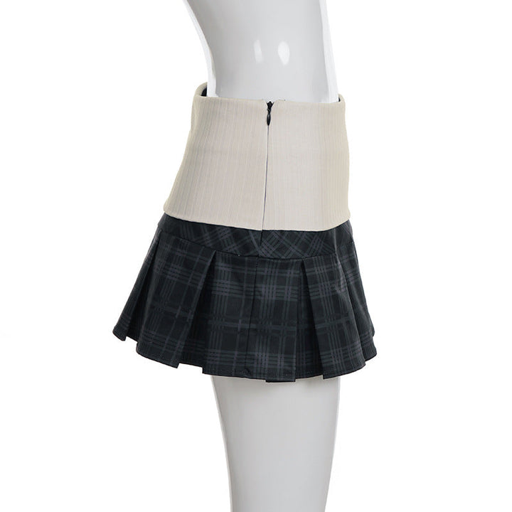 Pleated plaid zip-up mini skirt  | Festival Outfits Women