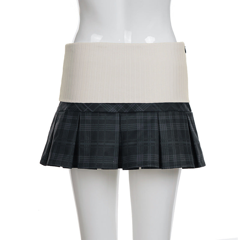 Pleated plaid zip-up mini skirt  | Festival Outfits Women