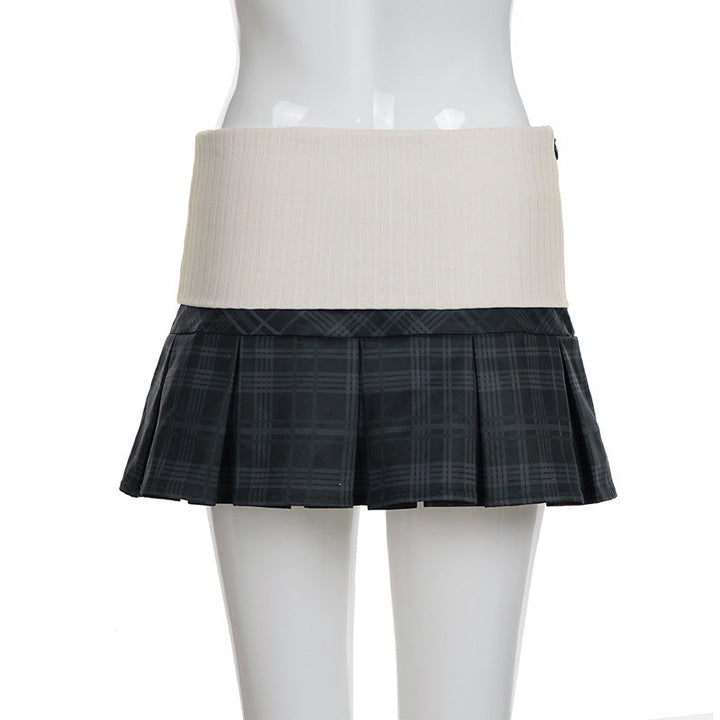Pleated plaid zip-up mini skirt  | Festival Outfits Women