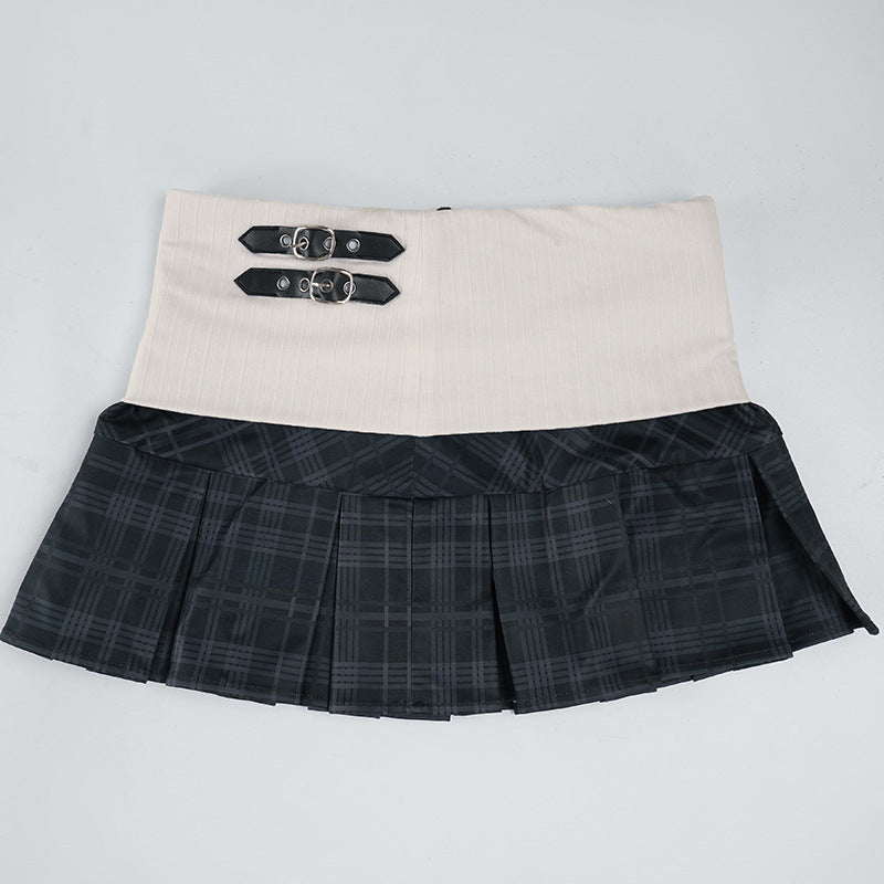 Pleated plaid zip-up mini skirt  | Festival Outfits Women