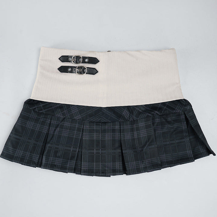 Pleated plaid zip-up mini skirt  | Festival Outfits Women