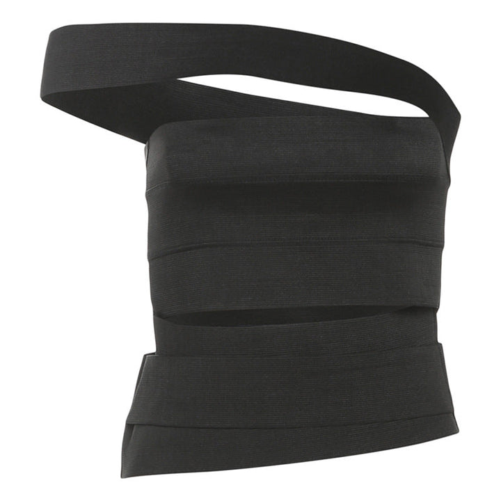 One shoulder hollow out solid cut out top  | Festival Outfits Women