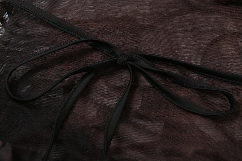 Halter backless tie dye ruffle mini dress  | Festival Outfits Women