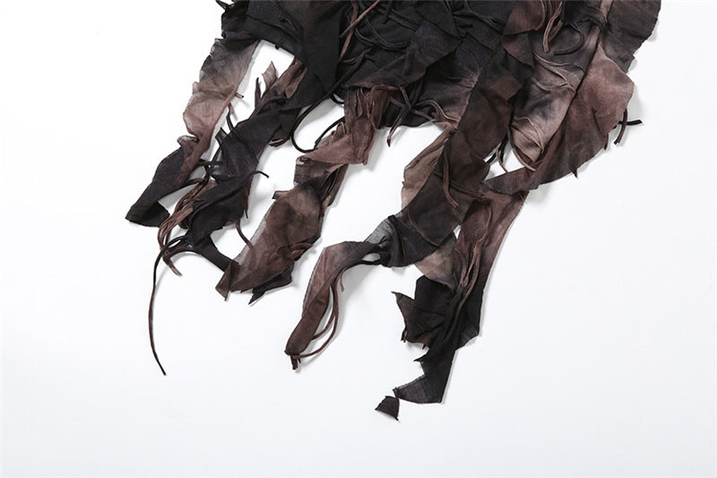 Halter backless tie dye ruffle mini dress  | Festival Outfits Women